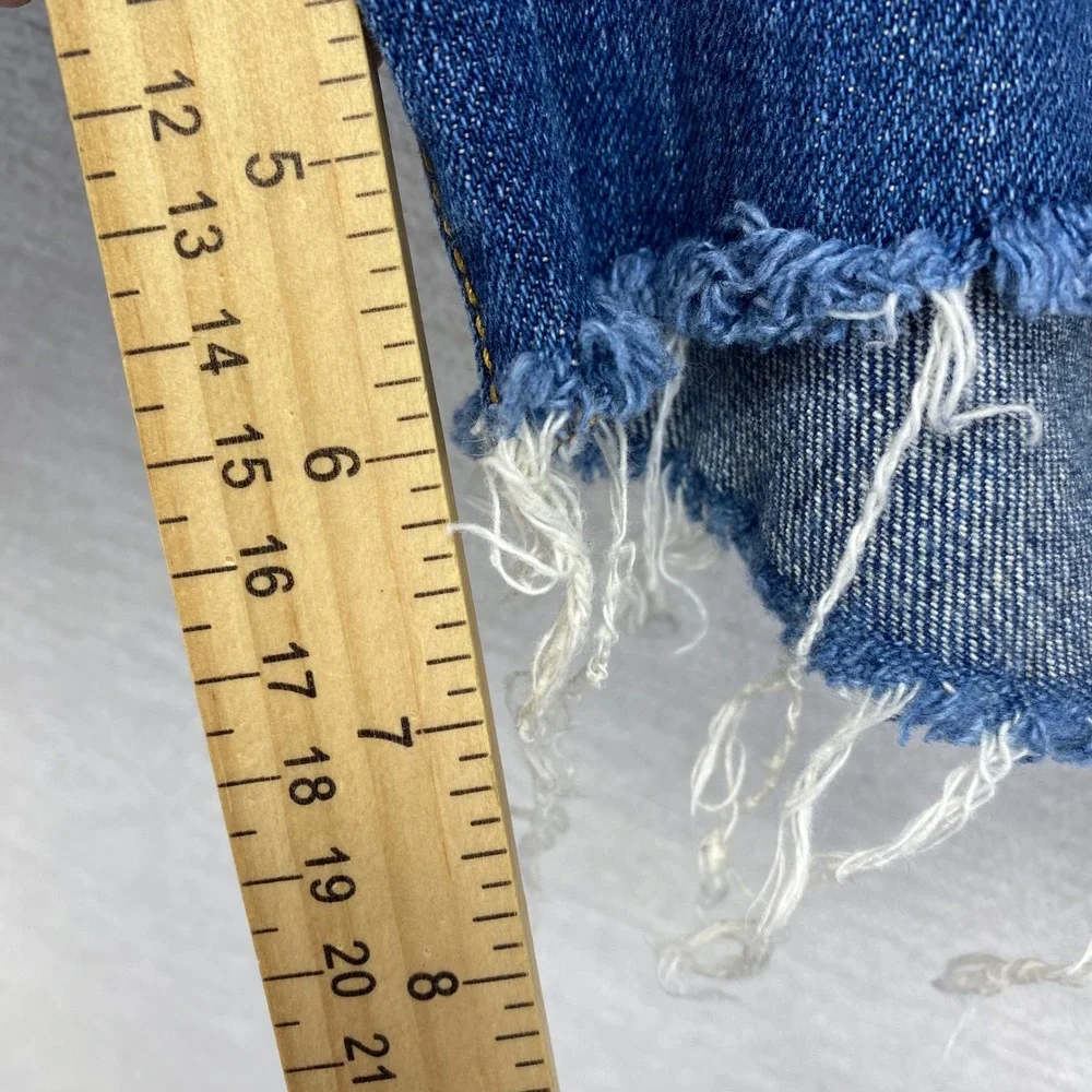 VTG‎ Levi's 525 Nouveau Low Stretch Denim Cut Off Jeans Raw Hem size 18 Y2K
